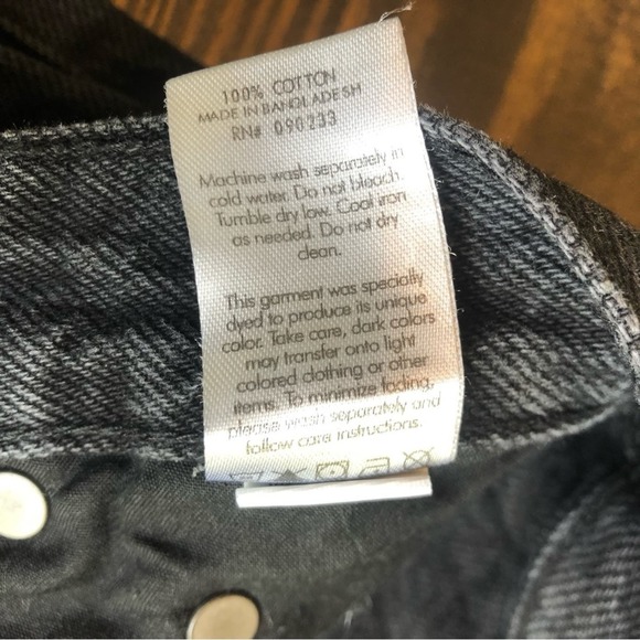 PACSUN Dad Jeans Women’s Size 23 Button Fly Black Acid Wash High Rise Boyfriend - Picture 6 of 12